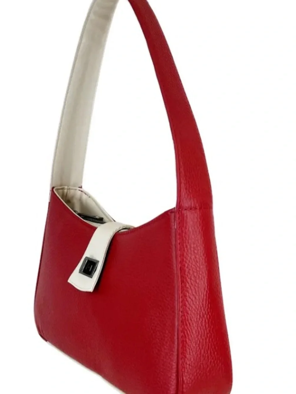 Genuine Leather Shoulder Bag Red Hobo purse Silver hardware Mexico handmade